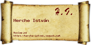 Herche István névjegykártya
